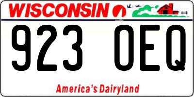 WI license plate 923OEQ