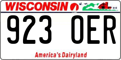 WI license plate 923OER