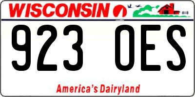 WI license plate 923OES