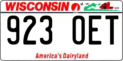 WI license plate 923OET