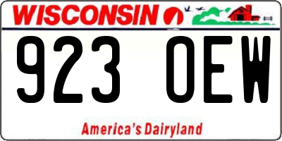 WI license plate 923OEW