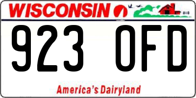 WI license plate 923OFD