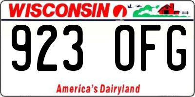 WI license plate 923OFG