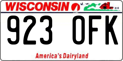 WI license plate 923OFK