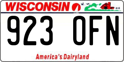 WI license plate 923OFN