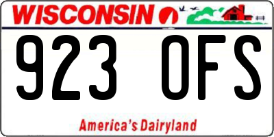 WI license plate 923OFS
