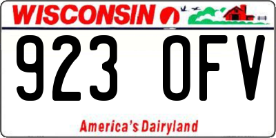 WI license plate 923OFV