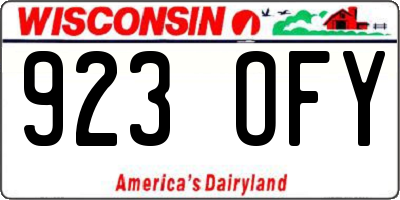 WI license plate 923OFY
