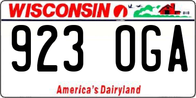 WI license plate 923OGA