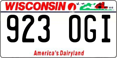 WI license plate 923OGI