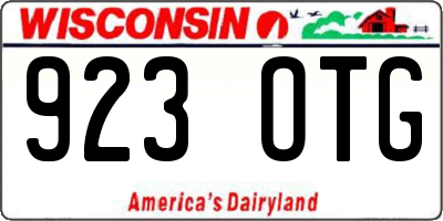 WI license plate 923OTG