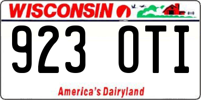 WI license plate 923OTI