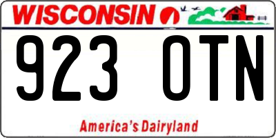 WI license plate 923OTN