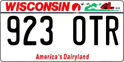 WI license plate 923OTR