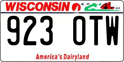 WI license plate 923OTW
