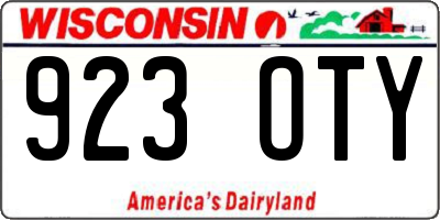WI license plate 923OTY