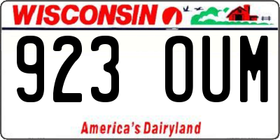 WI license plate 923OUM