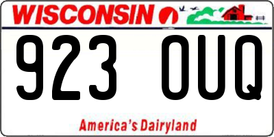 WI license plate 923OUQ