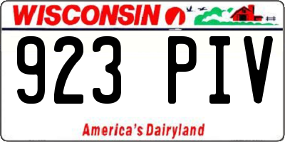 WI license plate 923PIV