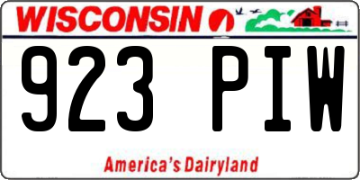 WI license plate 923PIW