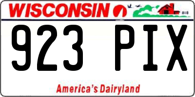 WI license plate 923PIX
