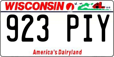 WI license plate 923PIY