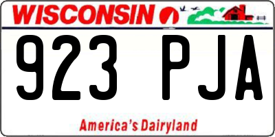 WI license plate 923PJA