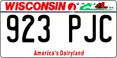 WI license plate 923PJC