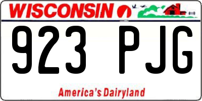 WI license plate 923PJG
