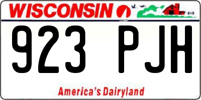 WI license plate 923PJH