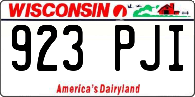 WI license plate 923PJI