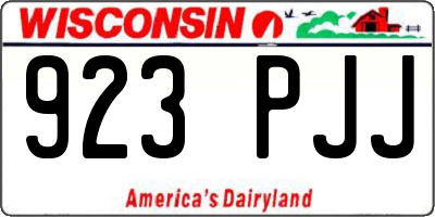 WI license plate 923PJJ