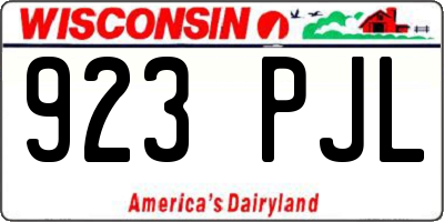 WI license plate 923PJL