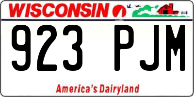 WI license plate 923PJM