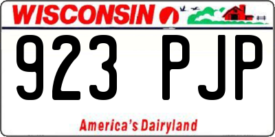 WI license plate 923PJP
