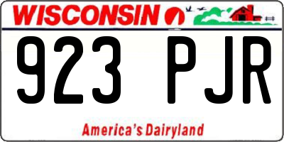 WI license plate 923PJR
