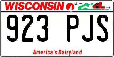 WI license plate 923PJS
