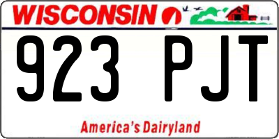 WI license plate 923PJT