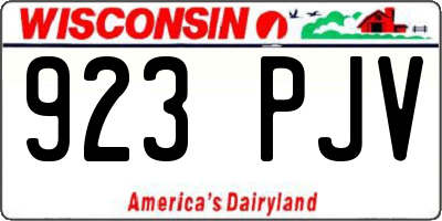 WI license plate 923PJV