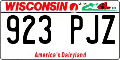 WI license plate 923PJZ