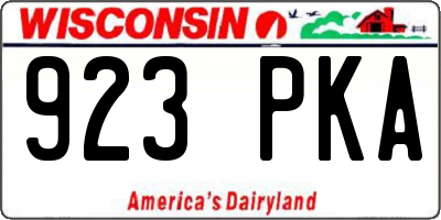 WI license plate 923PKA