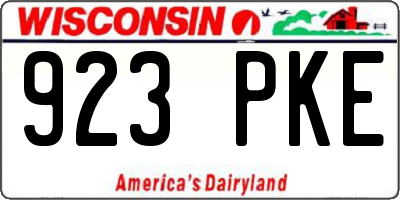 WI license plate 923PKE