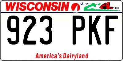 WI license plate 923PKF