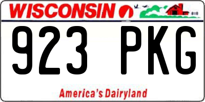 WI license plate 923PKG