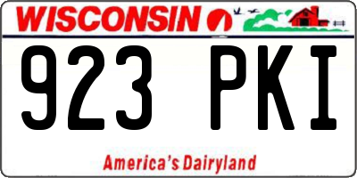 WI license plate 923PKI