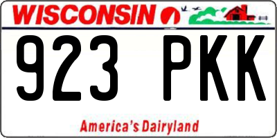 WI license plate 923PKK