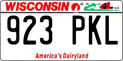 WI license plate 923PKL