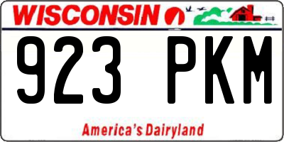 WI license plate 923PKM