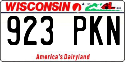 WI license plate 923PKN