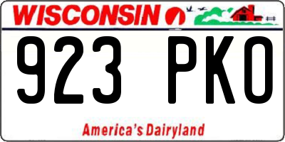 WI license plate 923PKO
